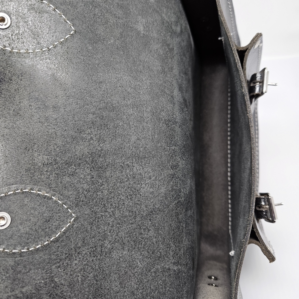 Cambridge Satchel Leather Crossbody Bag Graphite Black Metallic Glitter Sparkle - Picture 12 of 15